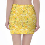 Ripe Banana Pattern Print Pencil Mini Skirt