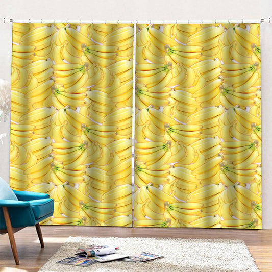 Ripe Banana Pattern Print Pencil Pleat Curtains