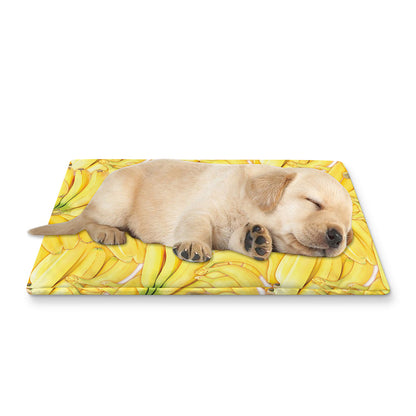 Ripe Banana Pattern Print Pet Cooling Mat Cover