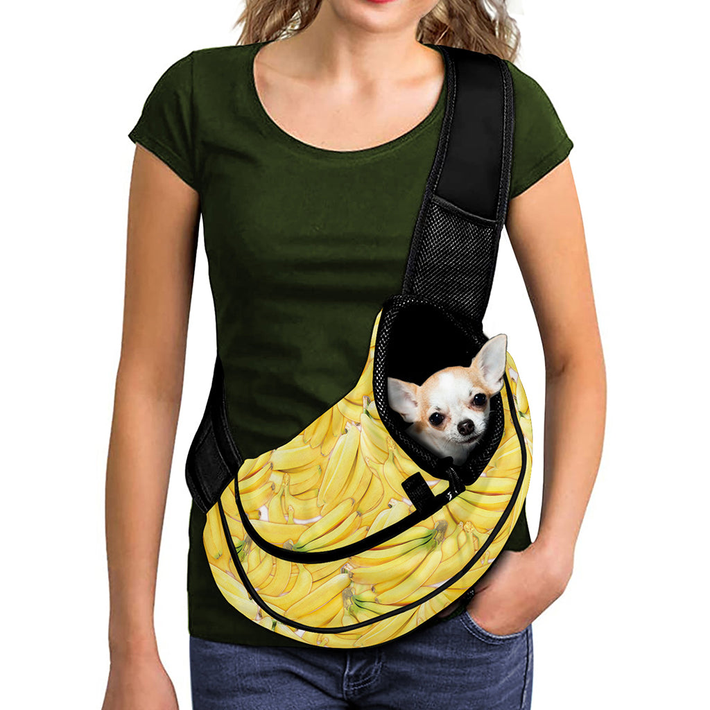 Ripe Banana Pattern Print Pet Sling Carrier
