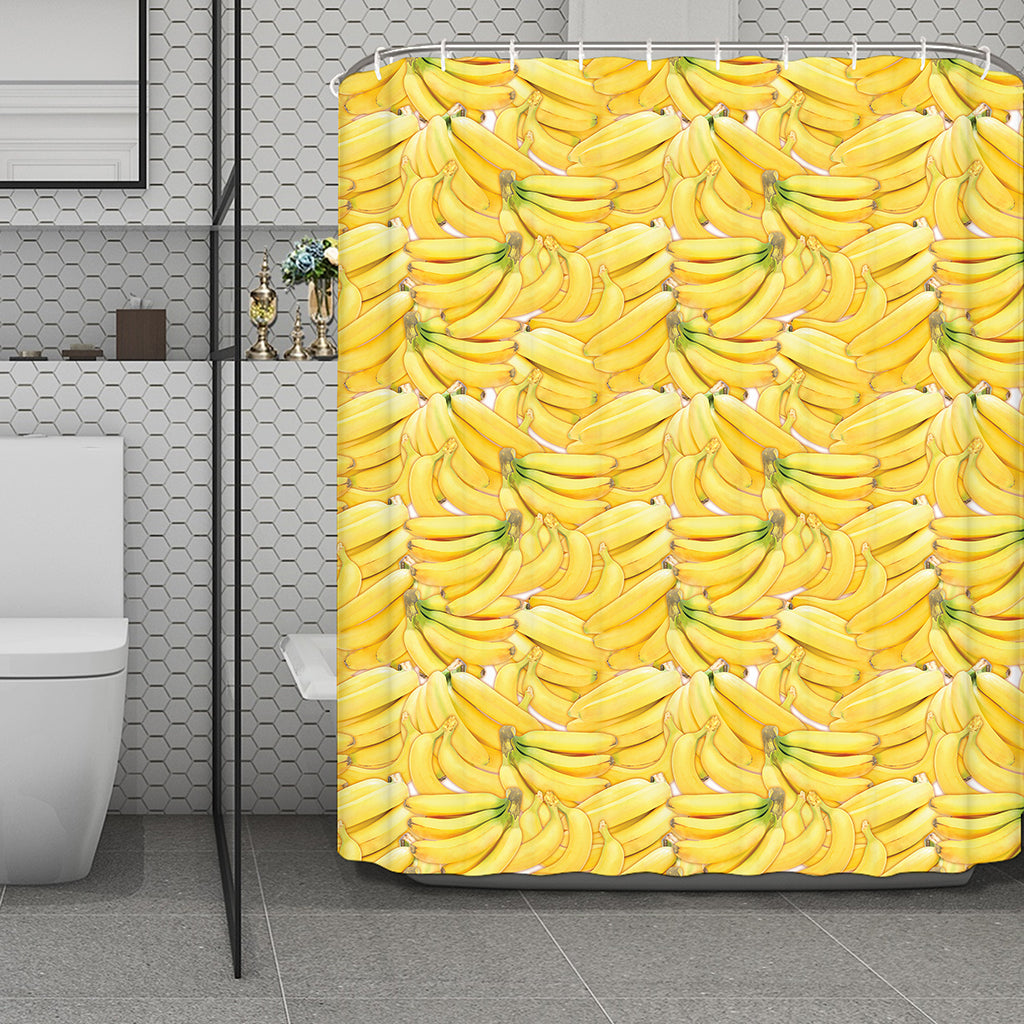 Ripe Banana Pattern Print Polyester Shower Curtain