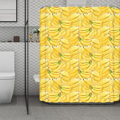 Ripe Banana Pattern Print Polyester Shower Curtain