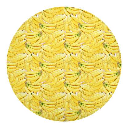Ripe Banana Pattern Print Round Blanket