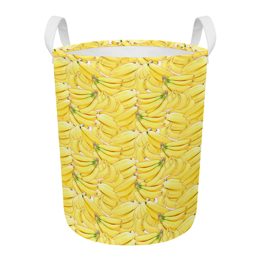 Ripe Banana Pattern Print Round Laundry Basket