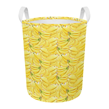 Ripe Banana Pattern Print Round Laundry Basket