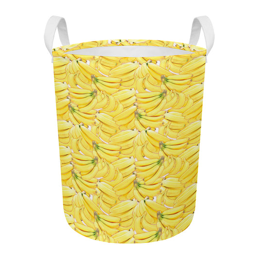 Ripe Banana Pattern Print Round Laundry Basket
