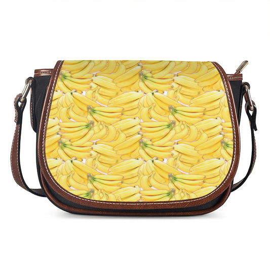 Ripe Banana Pattern Print Saddle Bag