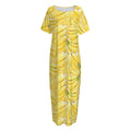 Ripe Banana Pattern Print Short Sleeve Long Nightdress