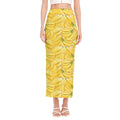 Ripe Banana Pattern Print Side Slit Maxi Skirt