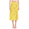Ripe Banana Pattern Print Side Slit Midi Skirt