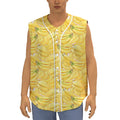 Ripe Banana Pattern Print Sleeveless Baseball Jersey