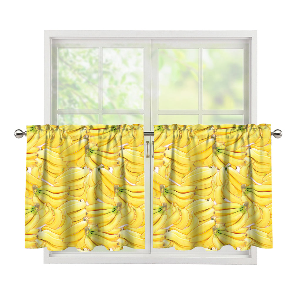 Ripe Banana Pattern Print Tier Curtains