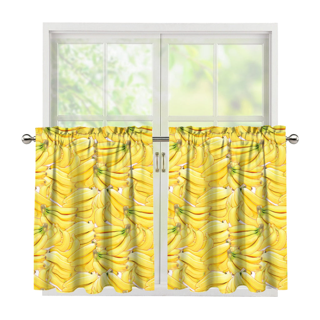 Ripe Banana Pattern Print Tier Curtains