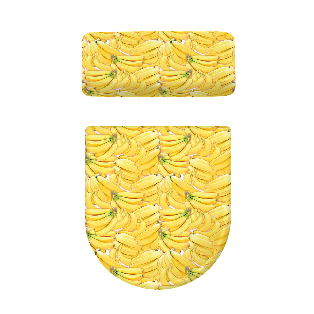 Ripe Banana Pattern Print Toilet Lid And Tank Cover Set
