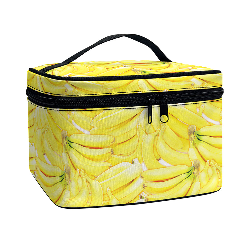 Ripe Banana Pattern Print Travel Makeup Bag