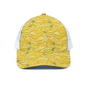 Ripe Banana Pattern Print White Mesh Trucker Hat