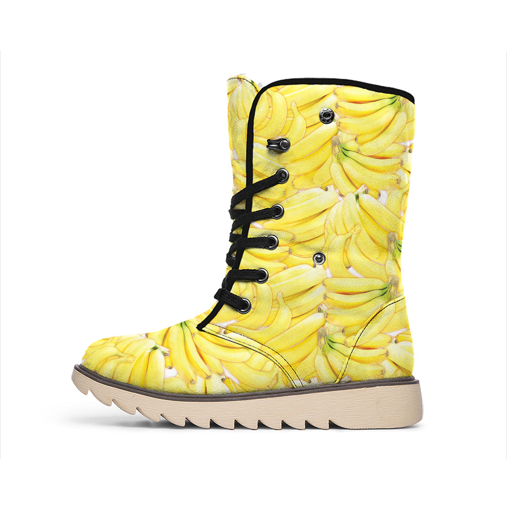 Ripe Banana Pattern Print Winter Boots