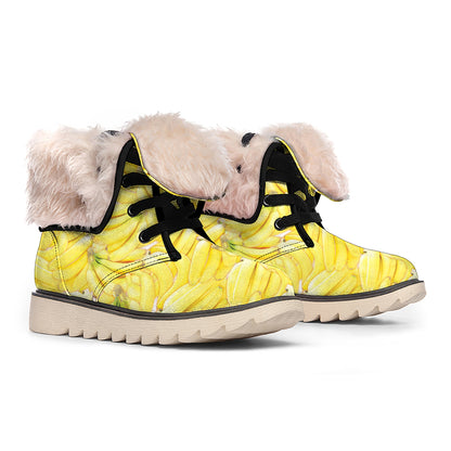 Ripe Banana Pattern Print Winter Boots