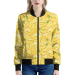 Ripe Banana Pattern Print Women's Bomber Jacket