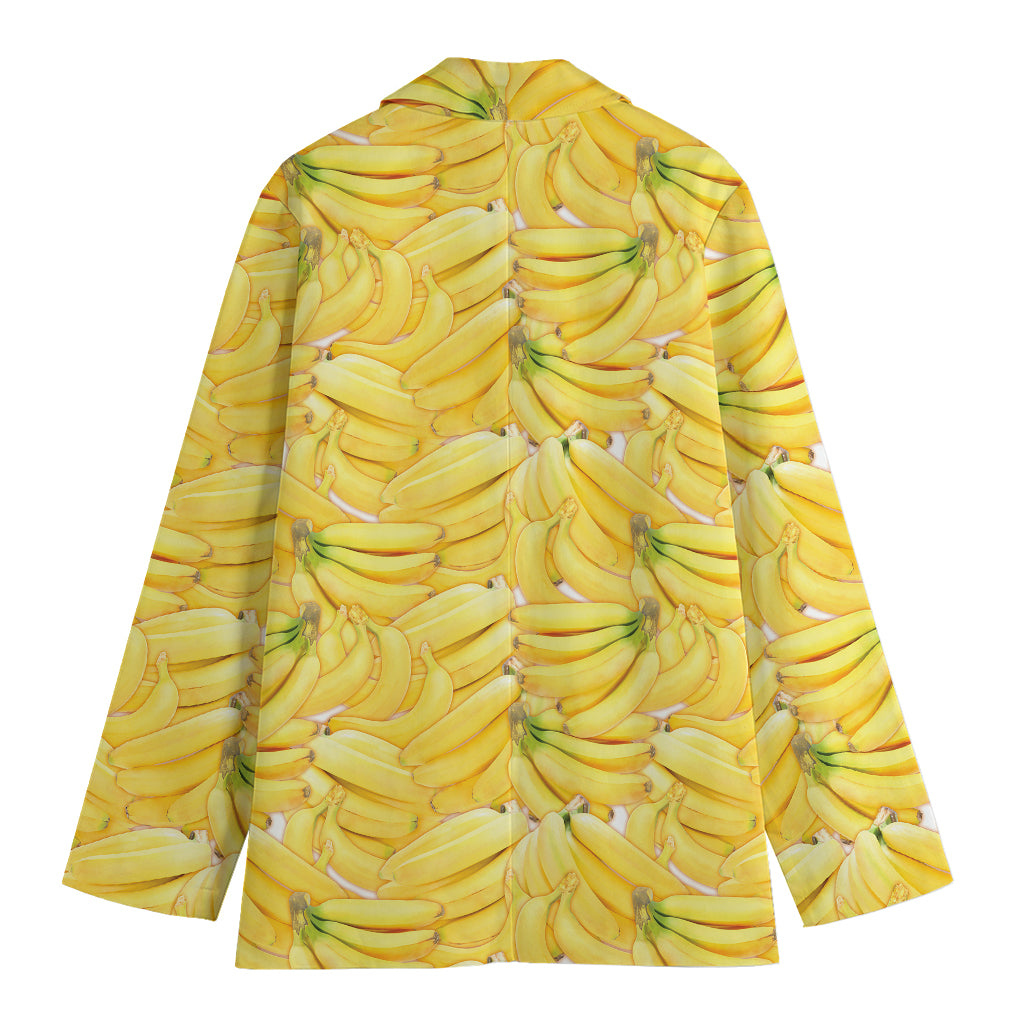 Ripe Banana Pattern Print Women's Cotton Blazer