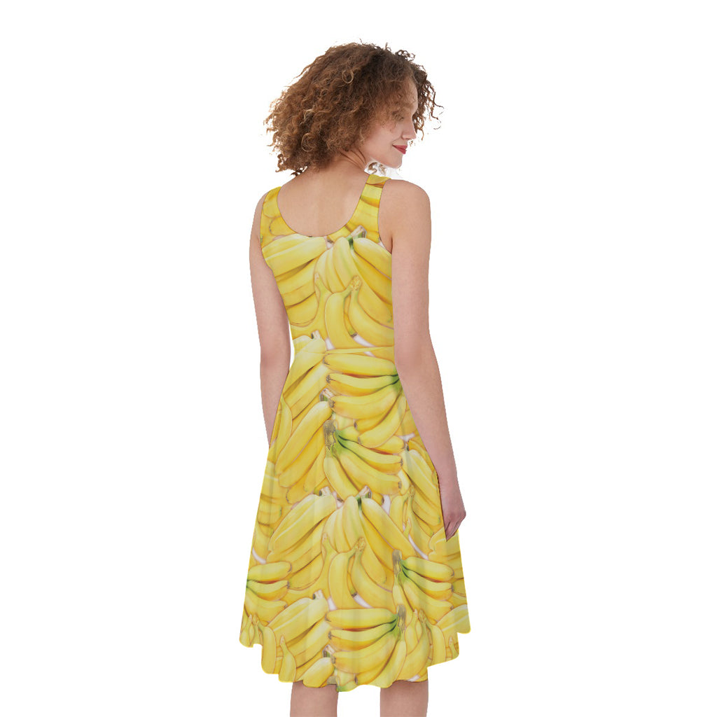 Ripe Banana Pattern Print Women's Sleeveless Dress