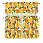 Ripe Mango Fruit Pattern Print 3 Piece Kitchen Curtains