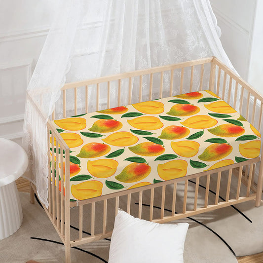 Ripe Mango Fruit Pattern Print Baby Crib Sheet