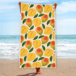 Ripe Mango Fruit Pattern Print Beach Towel