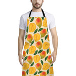 Ripe Mango Fruit Pattern Print Bib Apron With Pocket