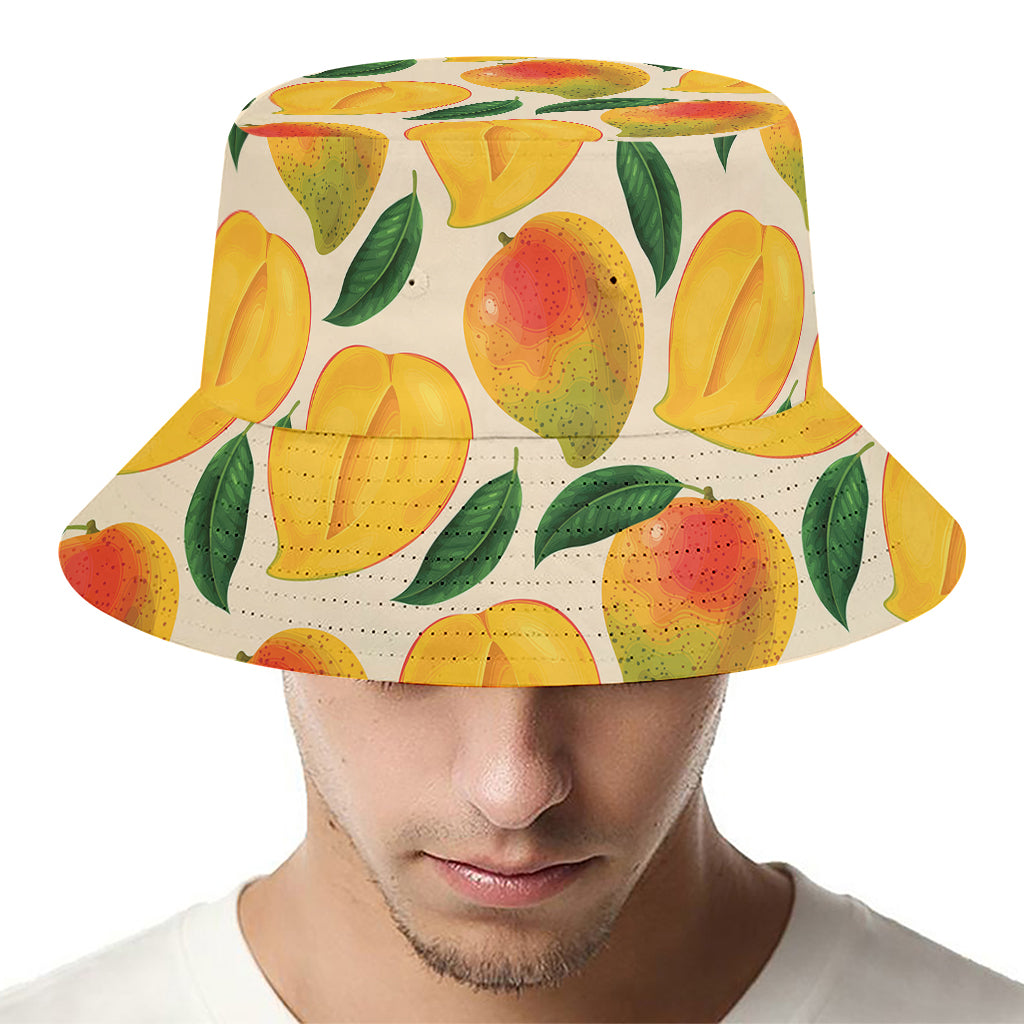 Ripe Mango Fruit Pattern Print Bucket Hat