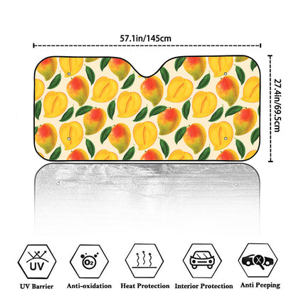 Ripe Mango Fruit Pattern Print Car Windshield Sun Shade