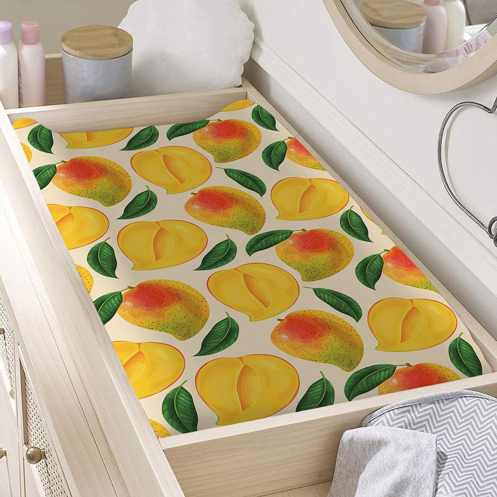 Ripe Mango Fruit Pattern Print Changing Pad Cover