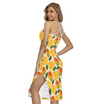 Ripe Mango Fruit Pattern Print Cross Back Cami Dress