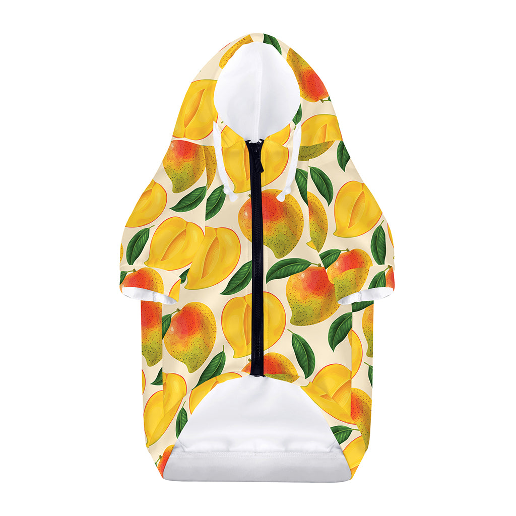 Ripe Mango Fruit Pattern Print Dog Zip Up Hoodie