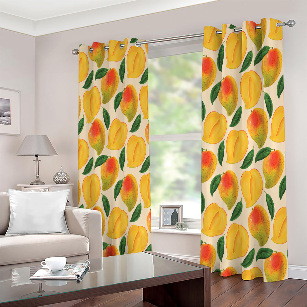 Ripe Mango Fruit Pattern Print Extra Wide Grommet Curtains