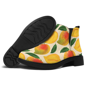 Ripe Mango Fruit Pattern Print Flat Ankle Boots