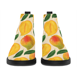 Ripe Mango Fruit Pattern Print Flat Ankle Boots