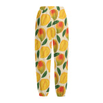 Ripe Mango Fruit Pattern Print Fleece Lined Knit Pants