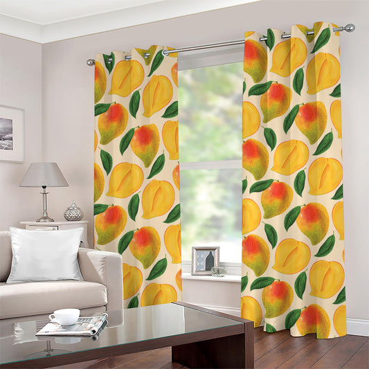 Ripe Mango Fruit Pattern Print Grommet Curtains
