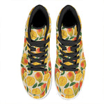 Ripe Mango Fruit Pattern Print High Top Leather Sneakers