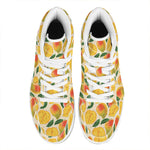 Ripe Mango Fruit Pattern Print High Top Leather Sneakers