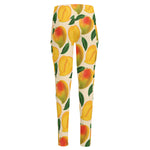 Ripe Mango Fruit Pattern Print High-Waisted Pocket Leggings