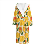 Ripe Mango Fruit Pattern Print Hooded Bathrobe