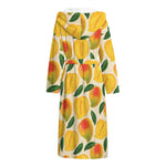 Ripe Mango Fruit Pattern Print Hooded Bathrobe