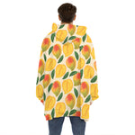 Ripe Mango Fruit Pattern Print Hoodie Blanket