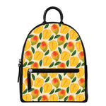 Ripe Mango Fruit Pattern Print Leather Backpack