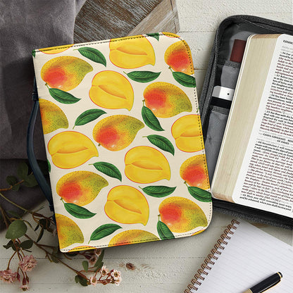 Ripe Mango Fruit Pattern Print Leather Bible Cover