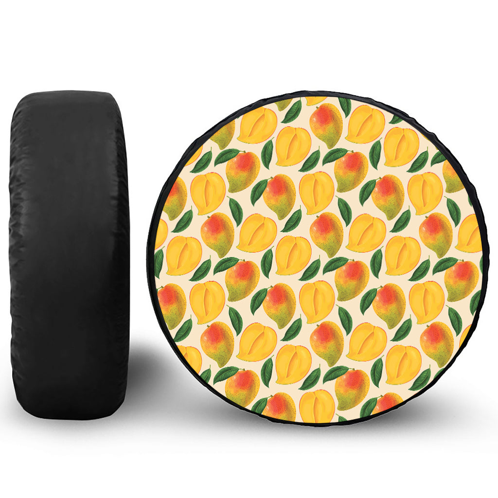 Ripe Mango Fruit Pattern Print Leather Spare Tire Cover