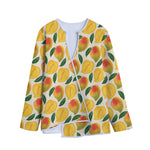 Ripe Mango Fruit Pattern Print Long Sleeve Short Coat