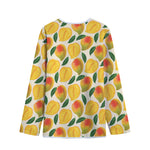 Ripe Mango Fruit Pattern Print Long Sleeve Short Coat